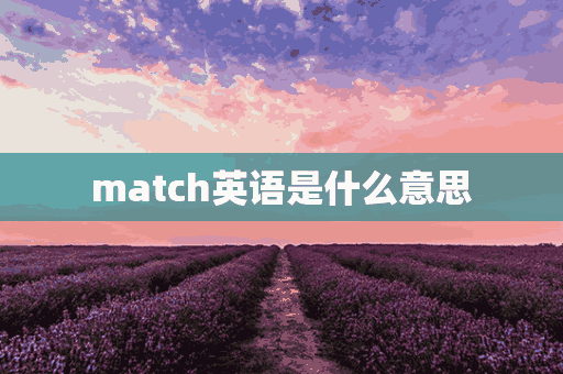 match英语是什么意思